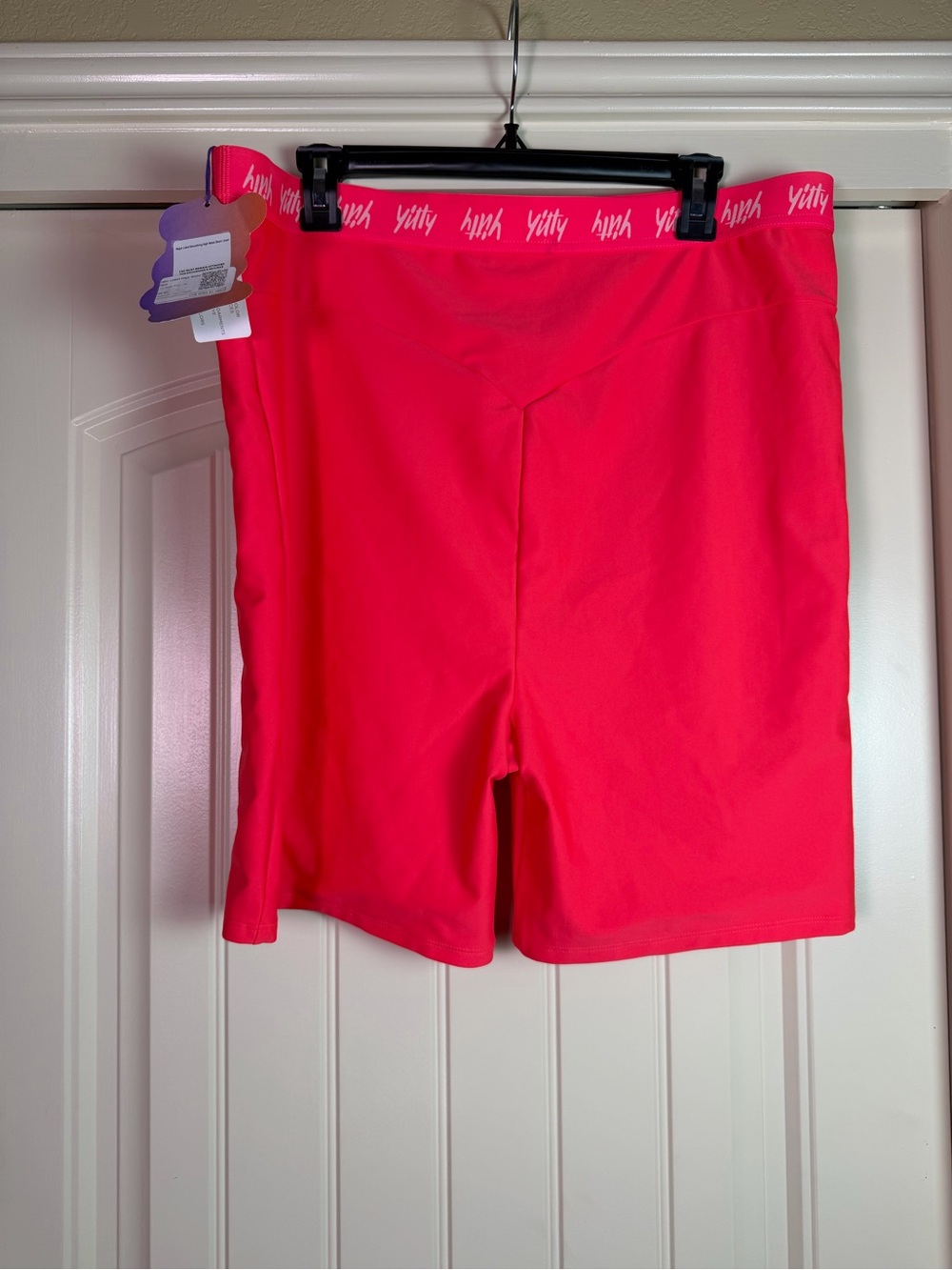 YITTY Bright Hot Pink High-Rise Bike Shorts - Picture 3 of 5
